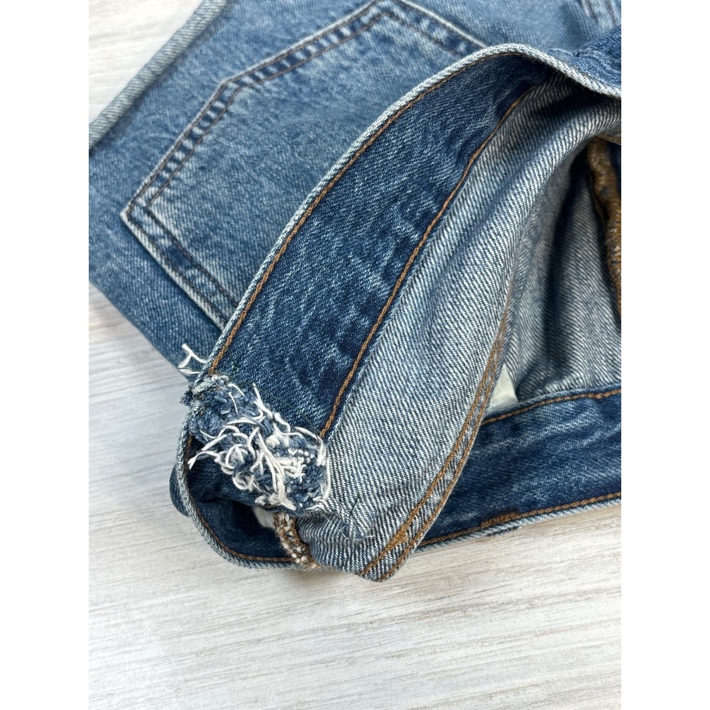 Madewell Relaxed Denim Shorts Womens Size 26 Blue Wash Distressed Raw Hem - Picture 7 of 13